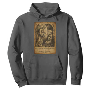 Virgin Mary Hoodie Angel Gabriel Luke 1:30 Christian TS14 Dark Heather Print Your Wear