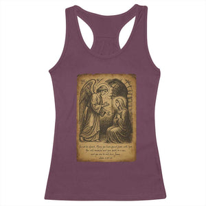 Virgin Mary Racerback Tank Top Angel Gabriel Luke 1:30 Christian TS14 Maroon Print Your Wear