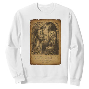 Virgin Mary Sweatshirt Angel Gabriel Luke 1:30 Christian TS14 White Print Your Wear
