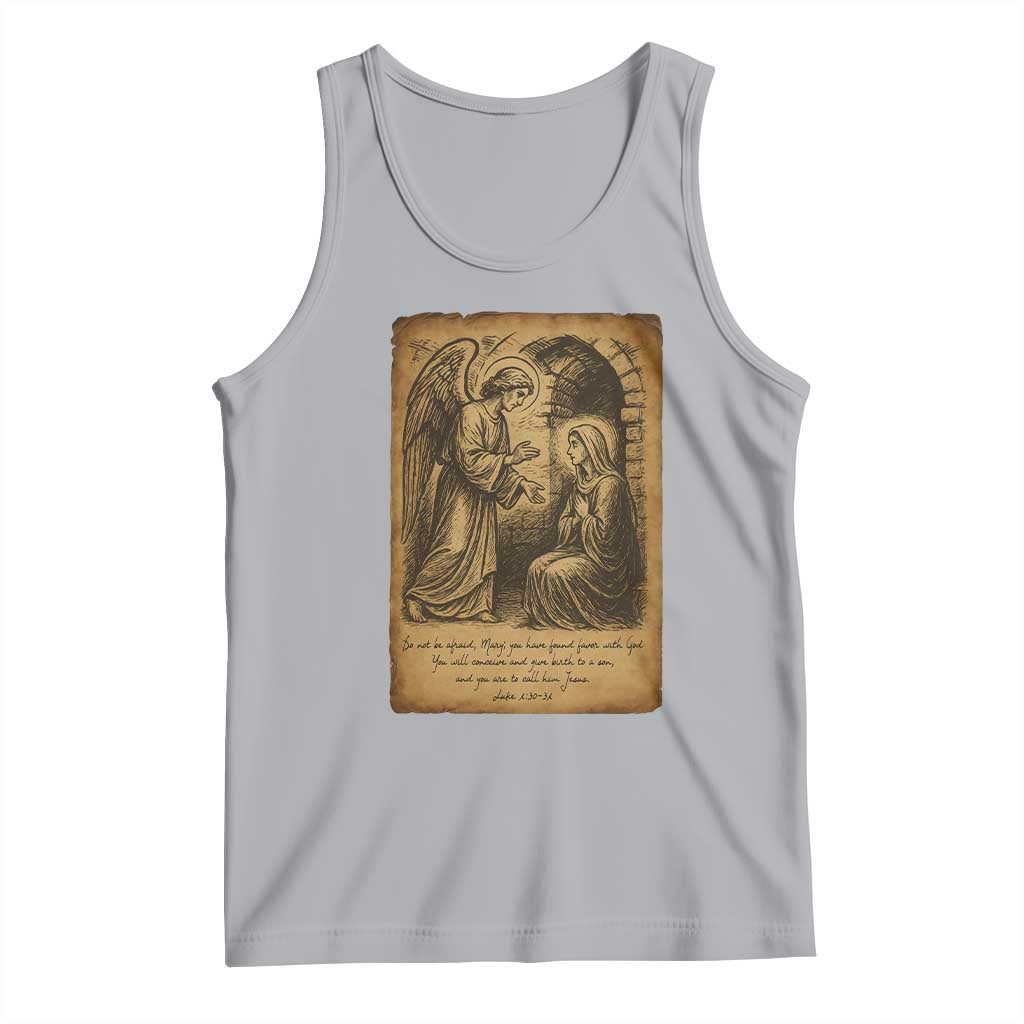 Virgin Mary Tank Top Angel Gabriel Luke 1:30 Christian TS14 Athletic Heather Print Your Wear
