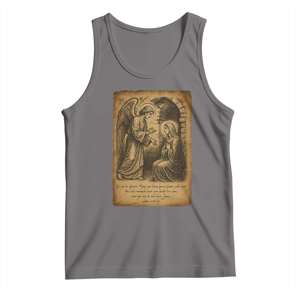 Virgin Mary Tank Top Angel Gabriel Luke 1:30 Christian TS14 Deep Heather Print Your Wear