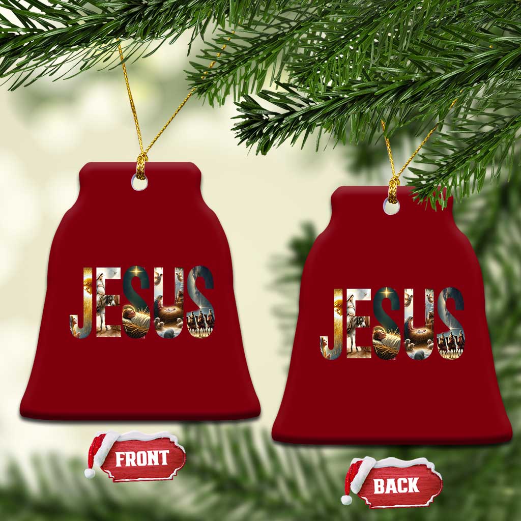 Jesus Xmas Ceramic Ornament Nativity Holy Night Christian Faith TS14 Print Your Wear