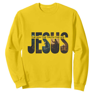 Jesus Christian Bible Sweatshirt The Way The Truth The Life TS14 Daisy Print Your Wear