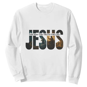 Jesus Christian Bible Sweatshirt The Way The Truth The Life TS14 White Print Your Wear