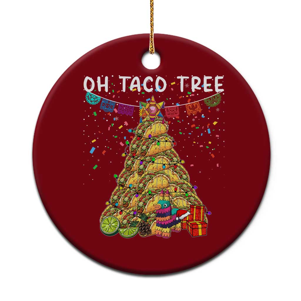 Taco Xmas Tree Ceramic Ornament Funny Xmas Foodie Mexican TS14 1pc Red Print Your Wear