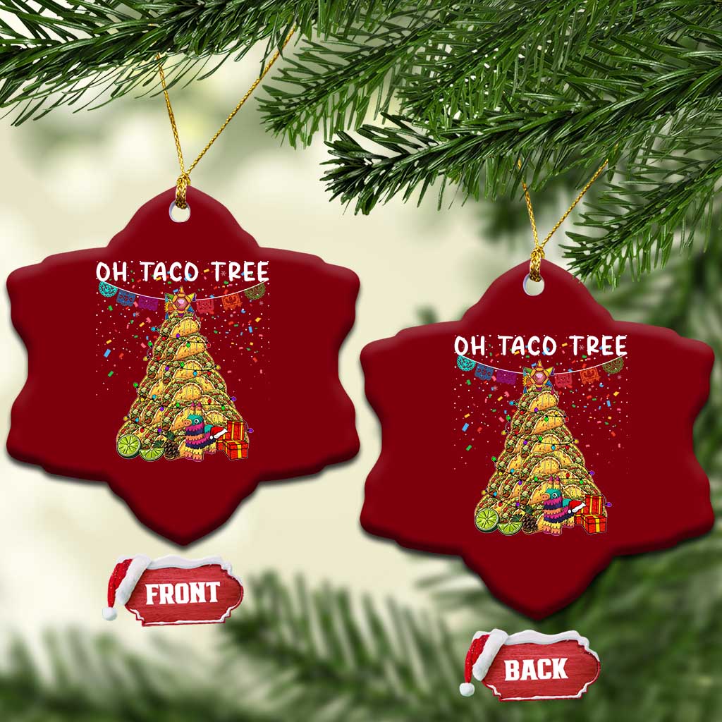 Taco Xmas Tree Ceramic Ornament Funny Xmas Foodie Mexican TS14 Print Your Wear