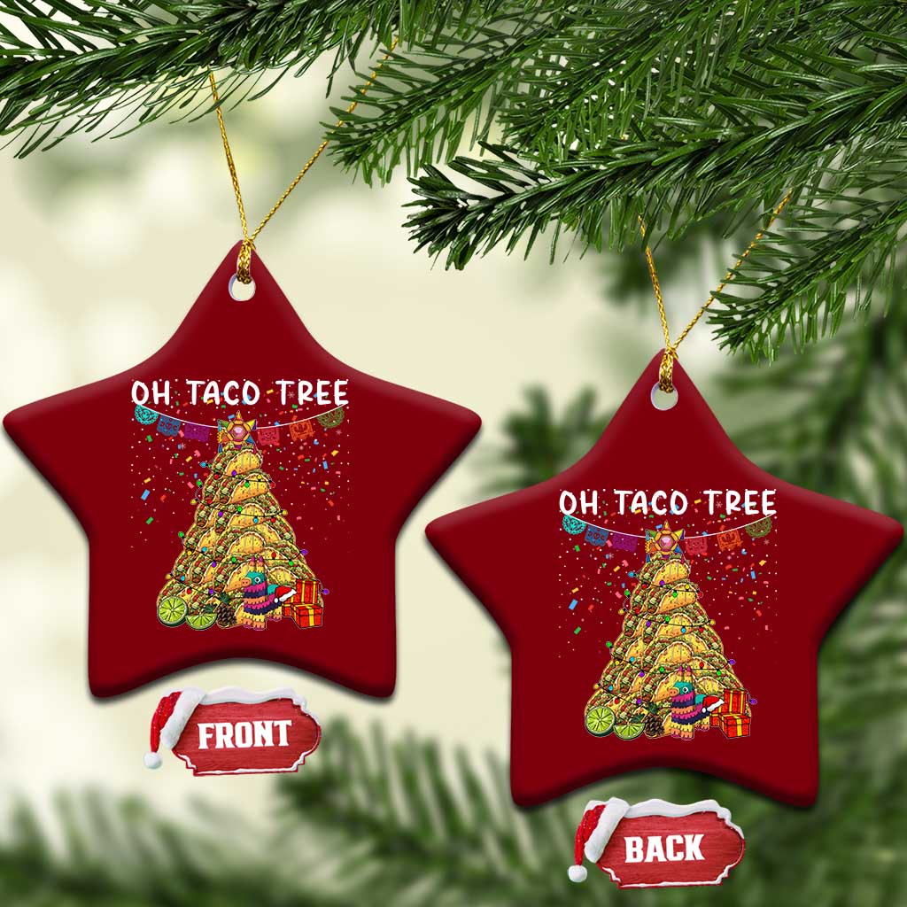 Taco Xmas Tree Ceramic Ornament Funny Xmas Foodie Mexican TS14 Print Your Wear