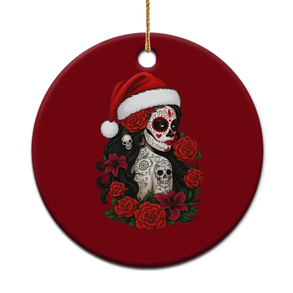 Dia De Los Muertos Mexican Christmas Ceramic Ornament Day of the Dead Sugar Skull Women TS14 1pc Red Print Your Wear