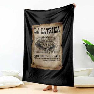 Day Of The Dead Throw Blanket La Calavera Garbancera TS14 Print Your Wear