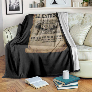 Day Of The Dead Throw Blanket La Calavera Garbancera TS14 Print Your Wear