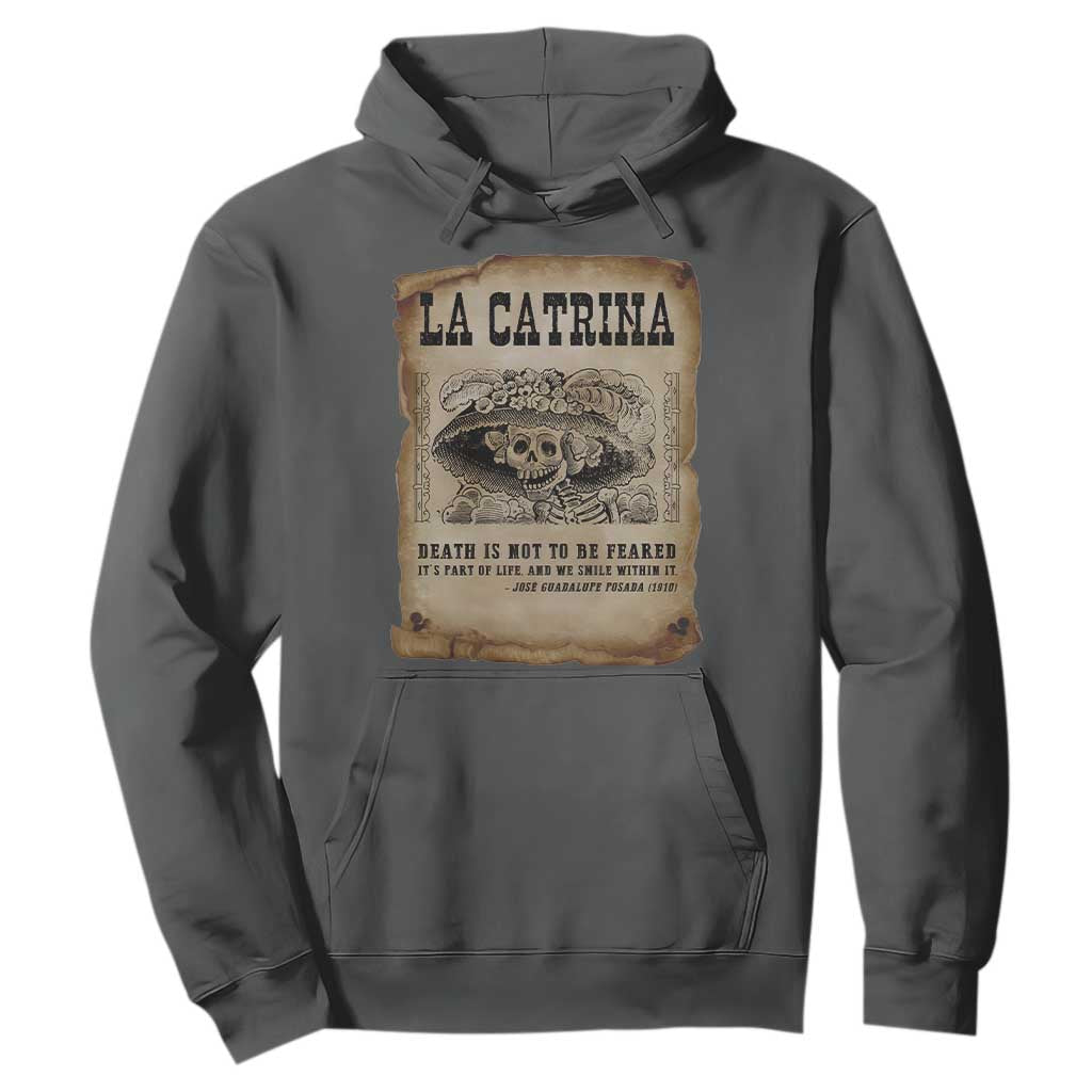 Day Of The Dead Hoodie La Calavera Garbancera TS14 Dark Heather Print Your Wear