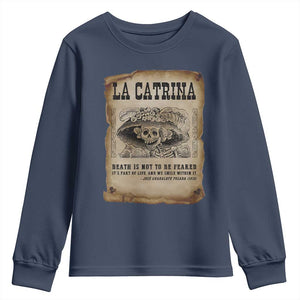 Day Of The Dead Youth Sweatshirt La Calavera Garbancera TS14 Navy Print Your Wear