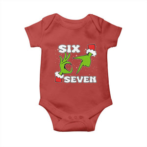 67 Six Seven Christmas Meme Baby Onesie Funny Elf Hands TS14 Red Print Your Wear