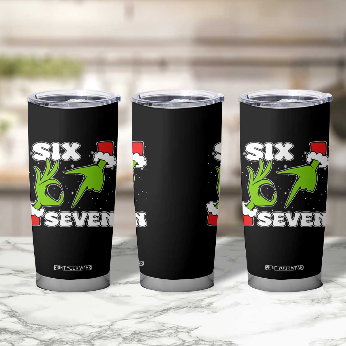 67 Six Seven Christmas Meme Tumbler Cup Funny Elf Hands TS14 Print Your Wear