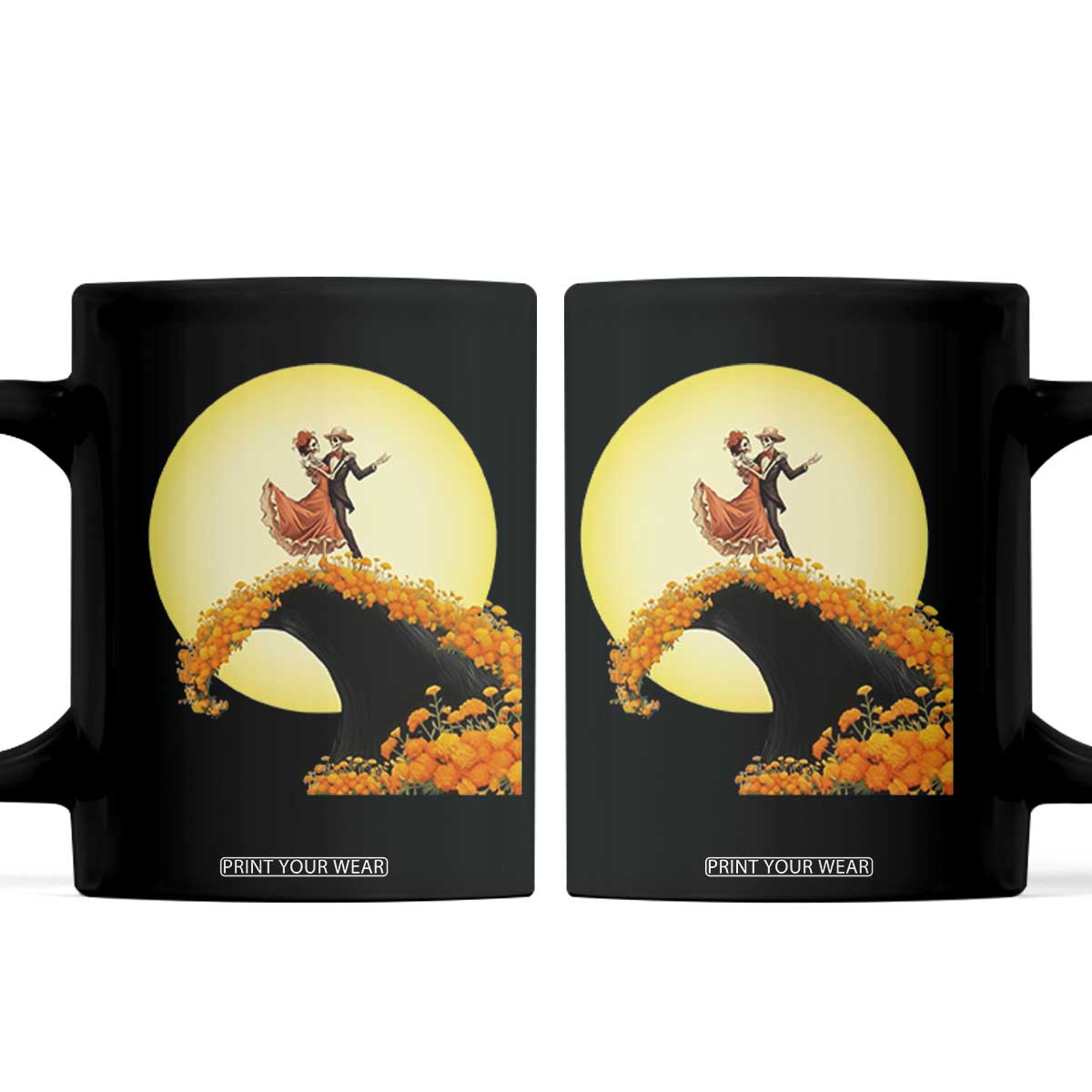 Dia De Los Muertos Coffee Mug Skeletons Dancing Mexican TS14 Black Print Your Wear