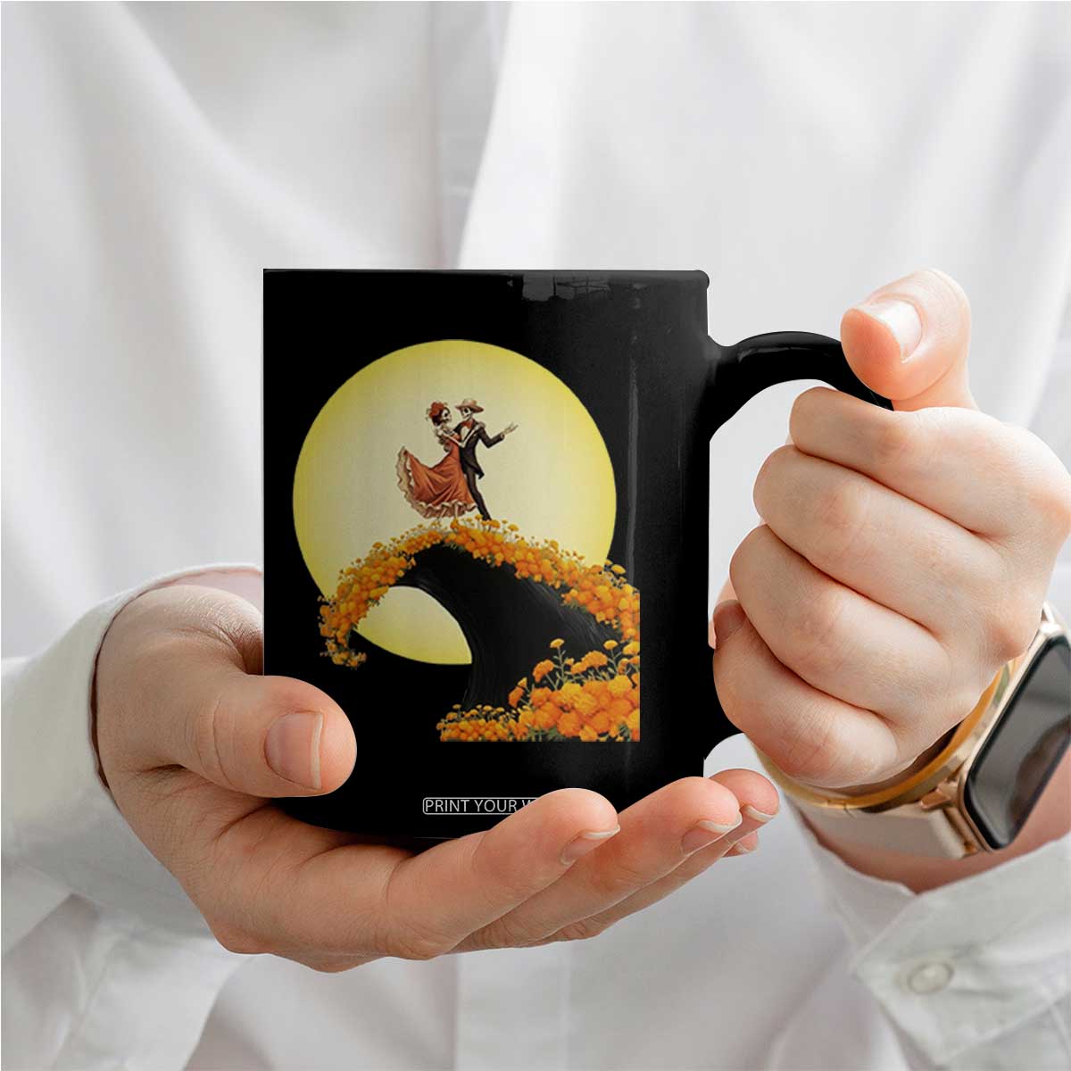 Dia De Los Muertos Coffee Mug Skeletons Dancing Mexican TS14 Print Your Wear
