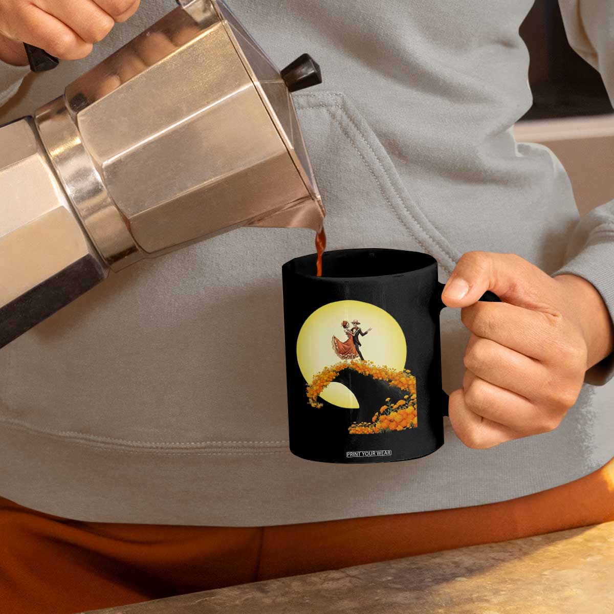 Dia De Los Muertos Coffee Mug Skeletons Dancing Mexican TS14 Print Your Wear
