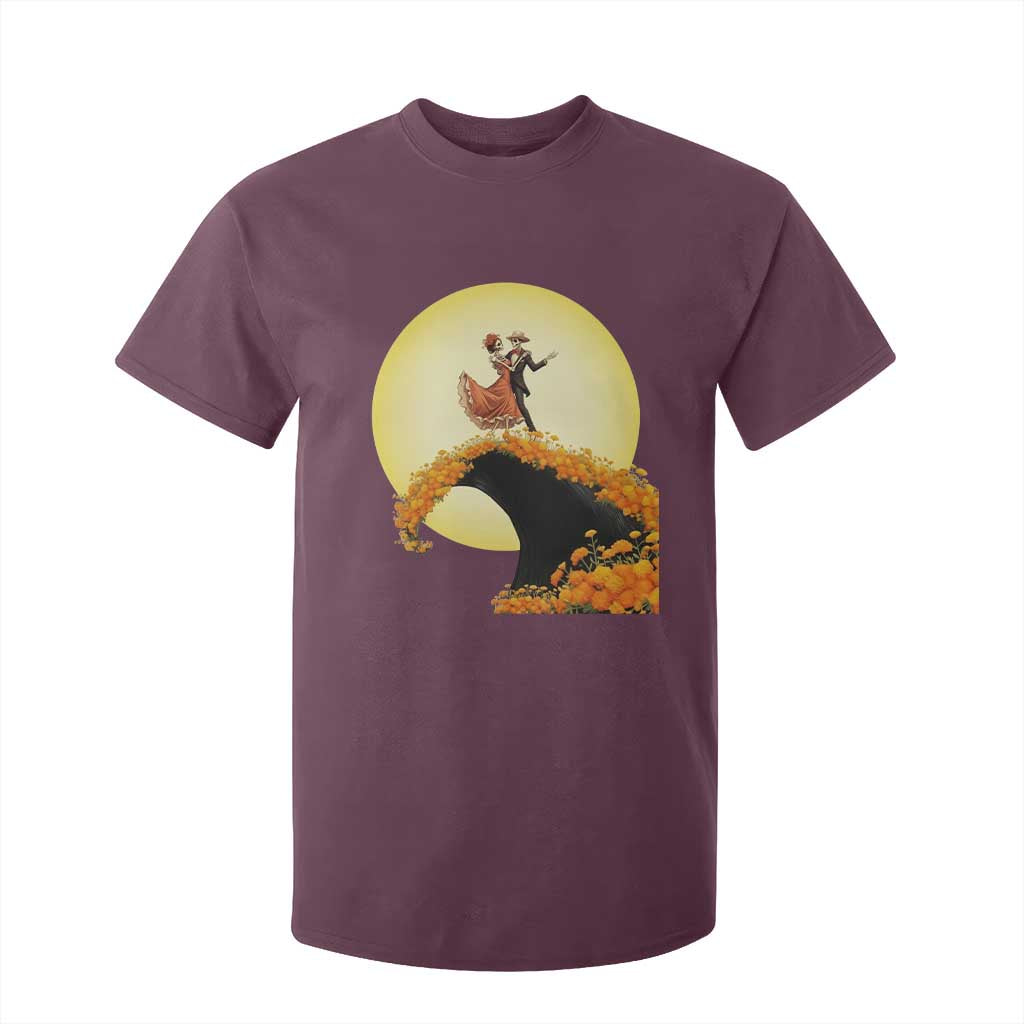 Dia De Los Muertos T Shirt For Kid Skeletons Dancing Mexican TS14 Maroon Print Your Wear