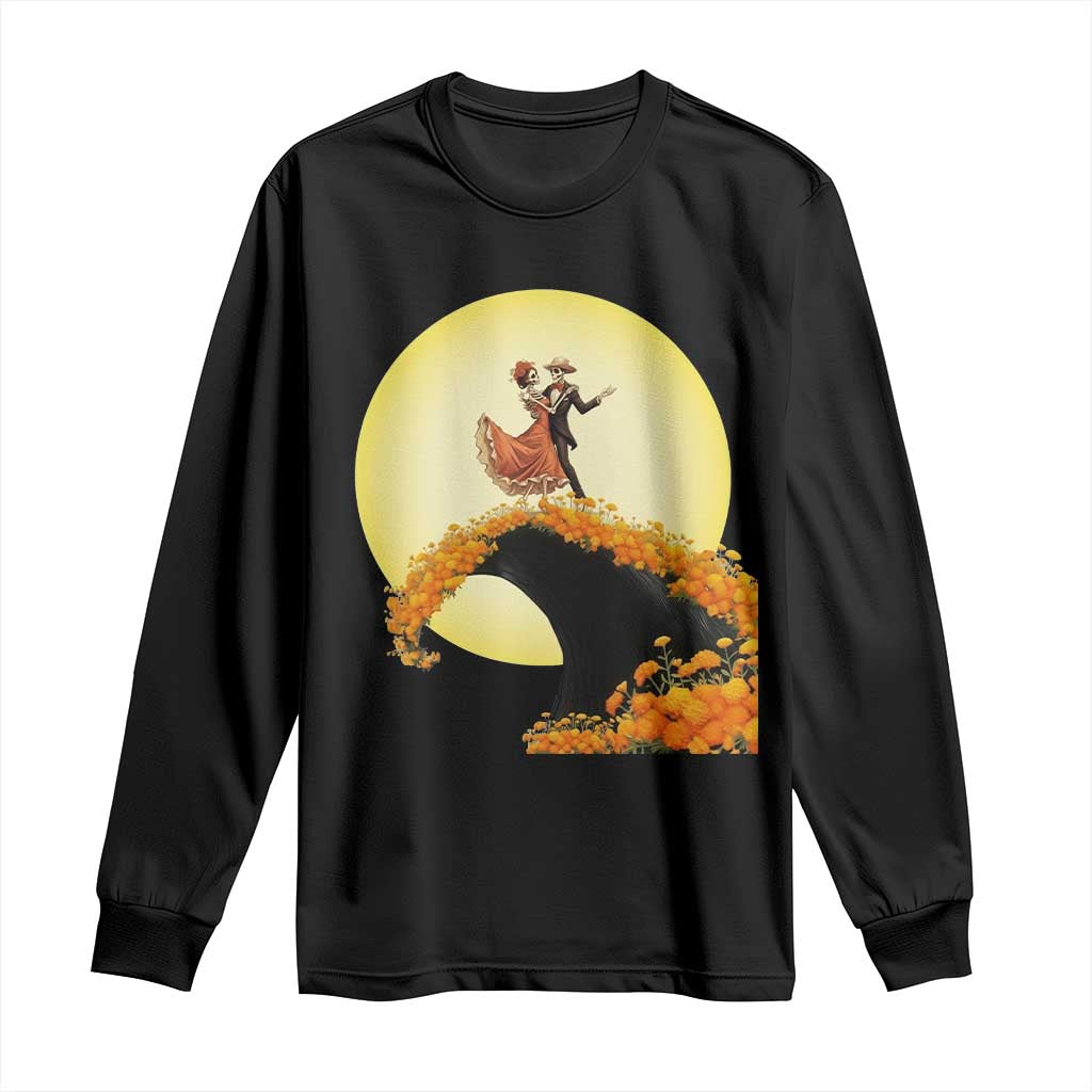 Dia De Los Muertos Long Sleeve Shirt Skeletons Dancing Mexican TS14 Black Print Your Wear