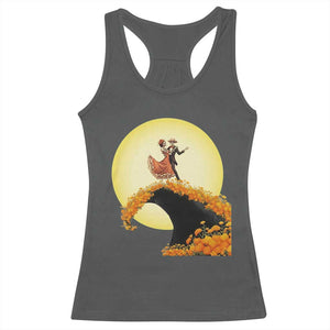 Dia De Los Muertos Racerback Tank Top Skeletons Dancing Mexican TS14 Dark Heather Print Your Wear