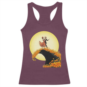 Dia De Los Muertos Racerback Tank Top Skeletons Dancing Mexican TS14 Maroon Print Your Wear