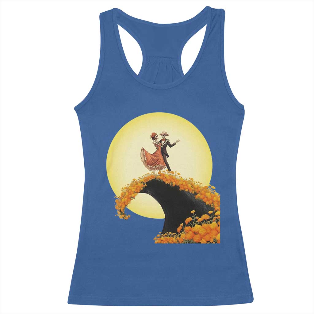 Dia De Los Muertos Racerback Tank Top Skeletons Dancing Mexican TS14 Royal Blue Print Your Wear