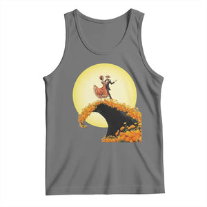 Dia De Los Muertos Tank Top Skeletons Dancing Mexican TS14 Black Heather Print Your Wear