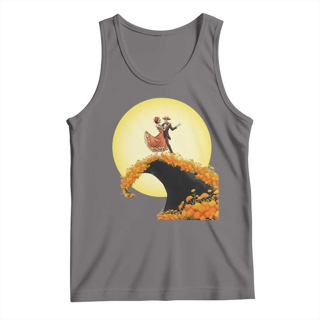 Dia De Los Muertos Tank Top Skeletons Dancing Mexican TS14 Deep Heather Print Your Wear