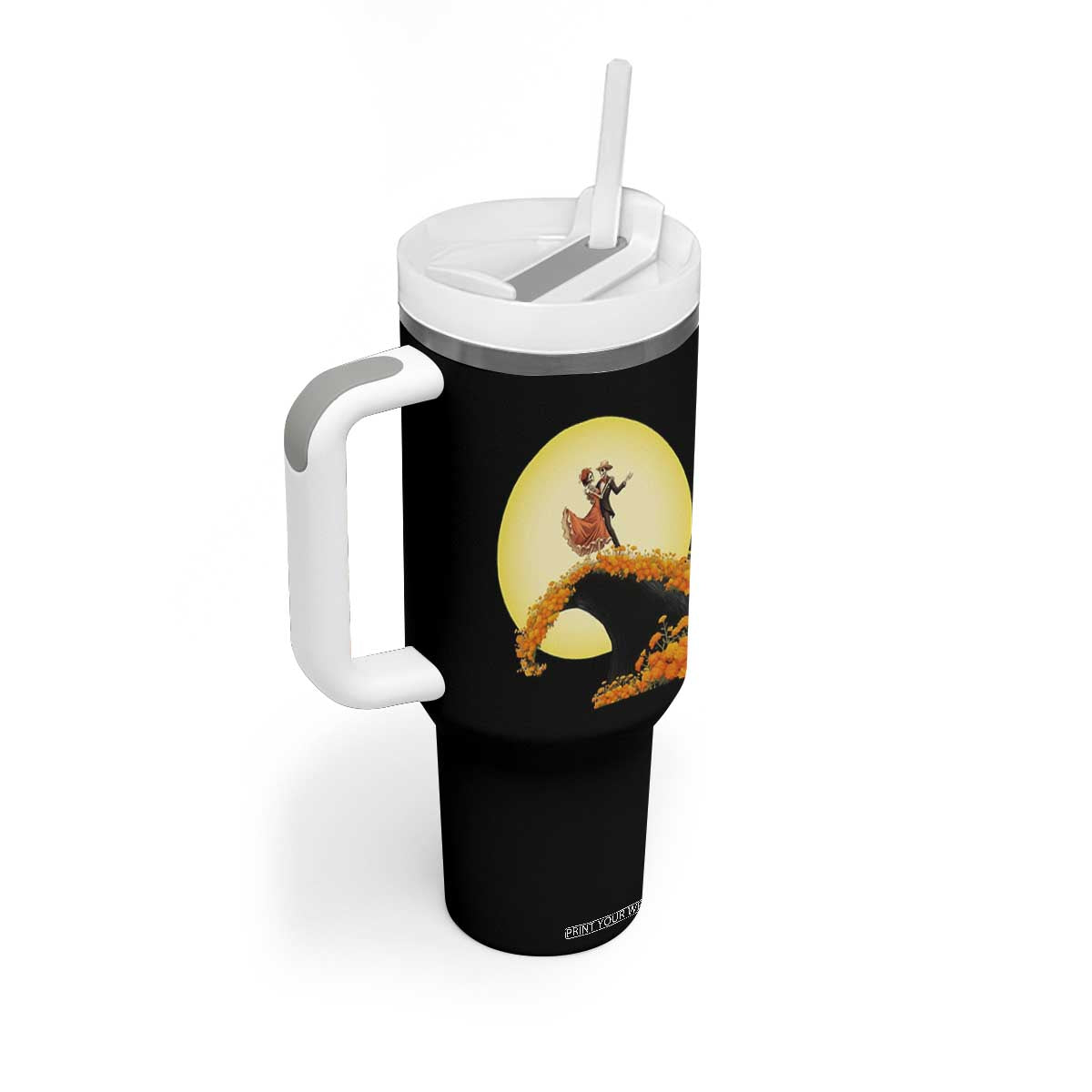 Dia De Los Muertos Tumbler With Handle Skeletons Dancing Mexican TS14 Print Your Wear