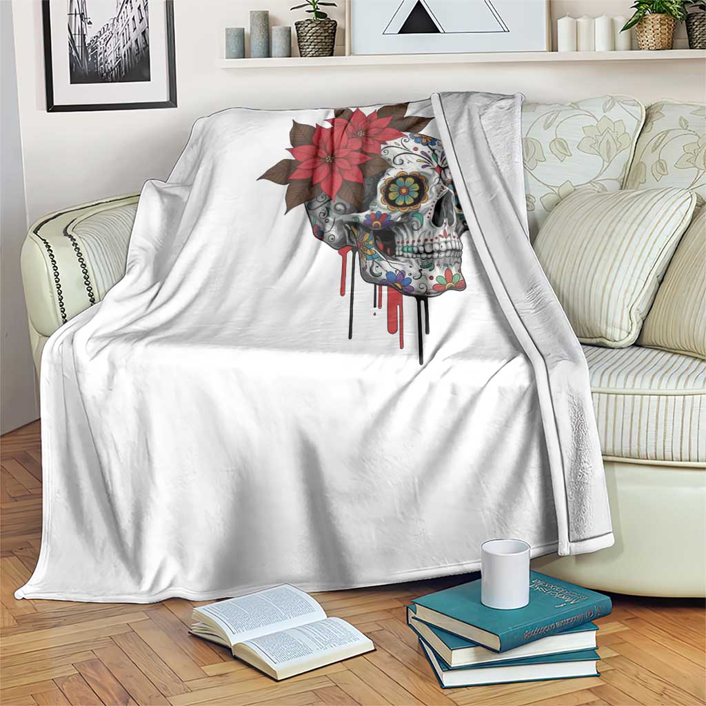 Sugar Skull Calavera Holiday Spirit Mistletoe Throw Blanket TS14 Print Your Wear