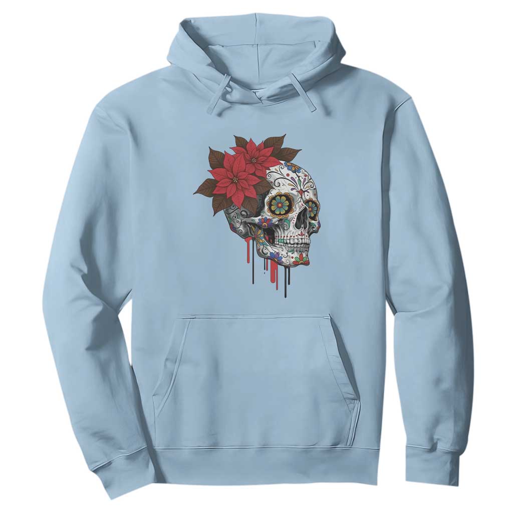 Sugar Skull Calavera Holiday Spirit Mistletoe Hoodie TS14 Light Blue Print Your Wear