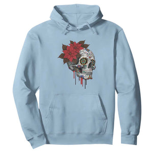 Sugar Skull Calavera Holiday Spirit Mistletoe Hoodie TS14 Light Blue Print Your Wear