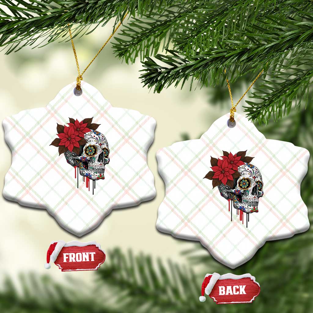 Sugar Skull Calavera Holiday Spirit Mistletoe Ceramic Ornament TS14 Print Your Wear