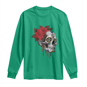 Sugar Skull Calavera Holiday Spirit Mistletoe Long Sleeve Shirt TS14 Irish Green Print Your Wear
