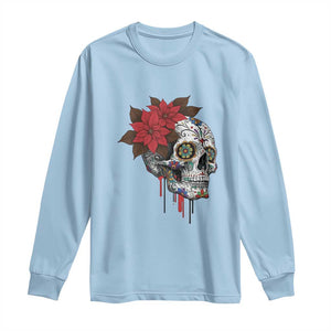 Sugar Skull Calavera Holiday Spirit Mistletoe Long Sleeve Shirt TS14 Light Blue Print Your Wear