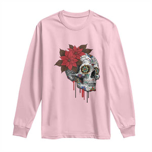 Sugar Skull Calavera Holiday Spirit Mistletoe Long Sleeve Shirt TS14 Light Pink Print Your Wear