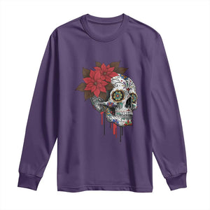 Sugar Skull Calavera Holiday Spirit Mistletoe Long Sleeve Shirt TS14 Purple Print Your Wear