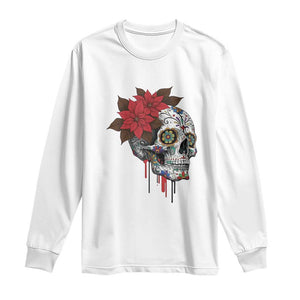 Sugar Skull Calavera Holiday Spirit Mistletoe Long Sleeve Shirt TS14 White Print Your Wear