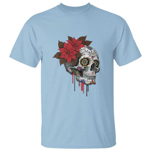 Sugar Skull Calavera Holiday Spirit Mistletoe T Shirt TS14 Light Blue Print Your Wear