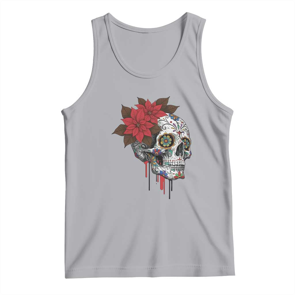 Sugar Skull Calavera Holiday Spirit Mistletoe Tank Top TS14 Athletic Heather Print Your Wear