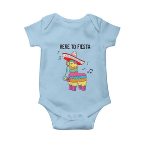 Funny Pinata Mexican Baby Onesie Here To Fiesta TS14 Light Blue Print Your Wear