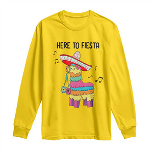Funny Pinata Mexican Long Sleeve Shirt Here To Fiesta TS14 Daisy Print Your Wear