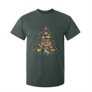Feliz Navidad T Shirt For Kid Mexican Christmas Tree Fiesta TS14 Dark Forest Green Print Your Wear