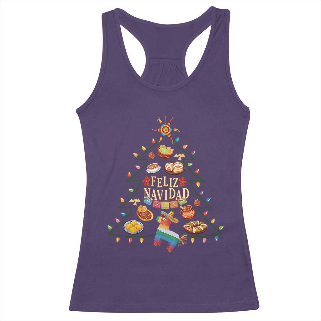 Feliz Navidad Racerback Tank Top Mexican Christmas Tree Fiesta TS14 Purple Print Your Wear