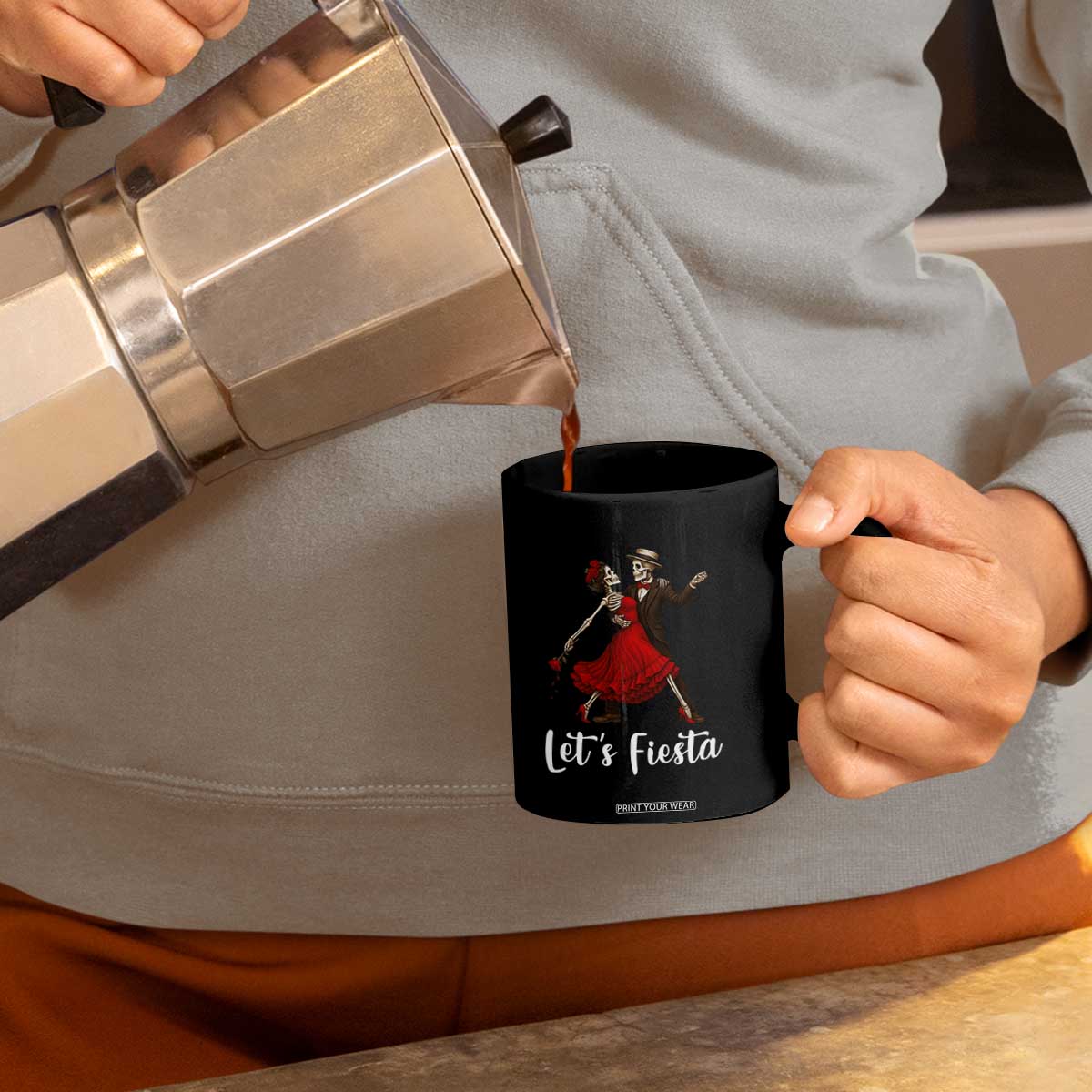 Skeleton Mexican Christmas Coffee Mug Let us Fiesta TS14 Print Your Wear