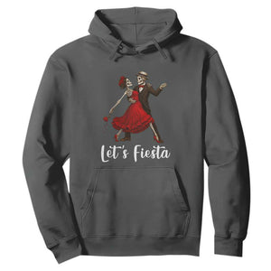 Skeleton Mexican Christmas Hoodie Let us Fiesta TS14 Dark Heather Print Your Wear