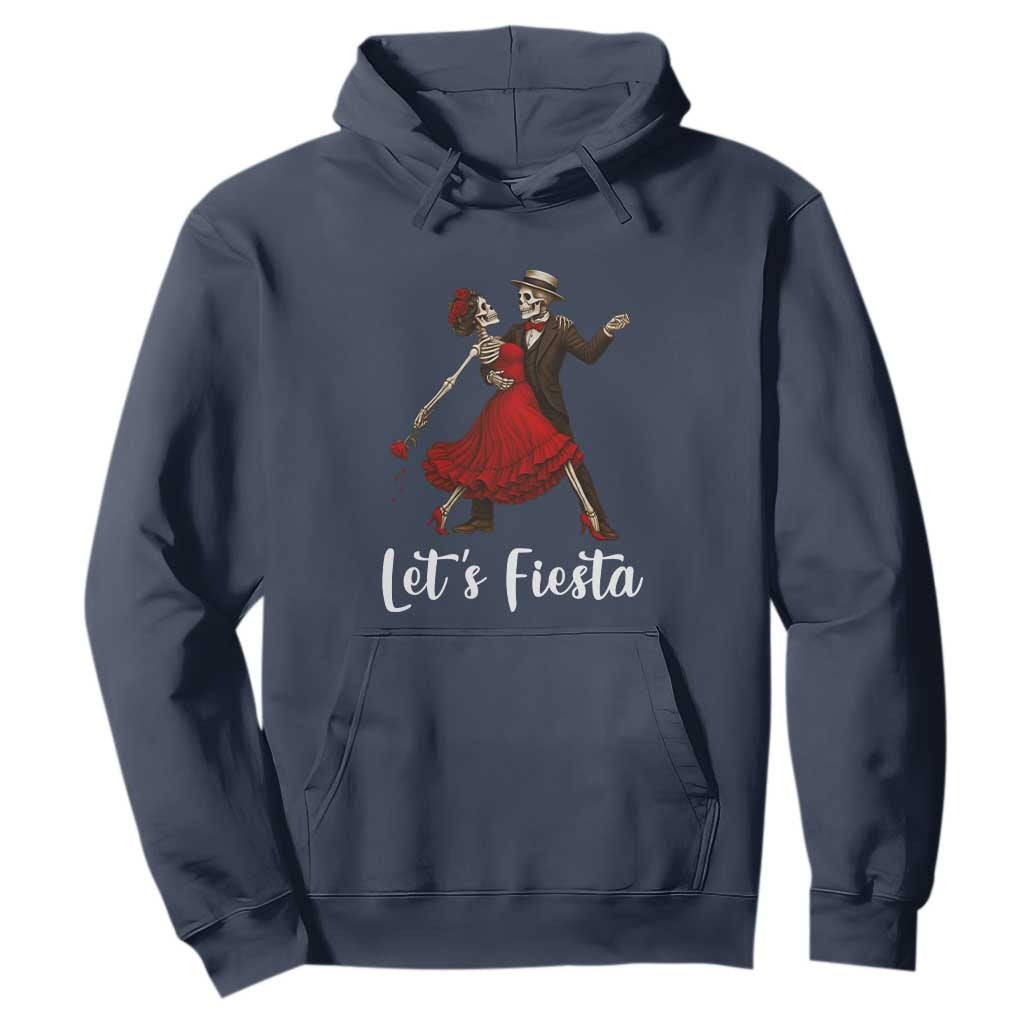 Skeleton Mexican Christmas Hoodie Let us Fiesta TS14 Navy Print Your Wear