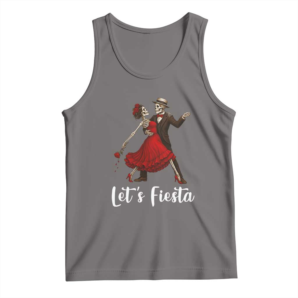 Skeleton Mexican Christmas Tank Top Let us Fiesta TS14 Deep Heather Print Your Wear