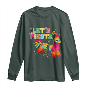 Funny Pinata Mexican Long Sleeve Shirt Let Us Fiesta TS14 Dark Forest Green Print Your Wear