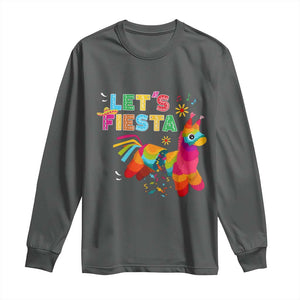 Funny Pinata Mexican Long Sleeve Shirt Let Us Fiesta TS14 Dark Heather Print Your Wear